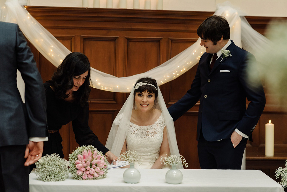 A Beatles and 1960s inspired wedding in Glasgow. The bride wears Justin Alexander. Photography by Neil Thomas Douglas. A Beatles and 1960s inspired wedding in Glasgow. The bride wears Justin Alexander. Photography by Neil Thomas Douglas.