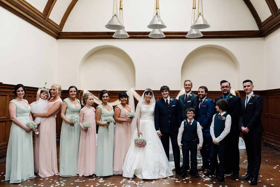 A Beatles and 1960s inspired wedding in Glasgow. The bride wears Justin Alexander. Photography by Neil Thomas Douglas. A Beatles and 1960s inspired wedding in Glasgow. The bride wears Justin Alexander. Photography by Neil Thomas Douglas.