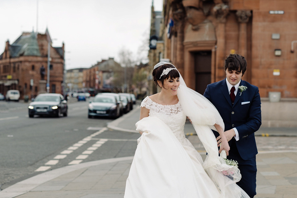 A Beatles and 1960s inspired wedding in Glasgow. The bride wears Justin Alexander. Photography by Neil Thomas Douglas. A Beatles and 1960s inspired wedding in Glasgow. The bride wears Justin Alexander. Photography by Neil Thomas Douglas.