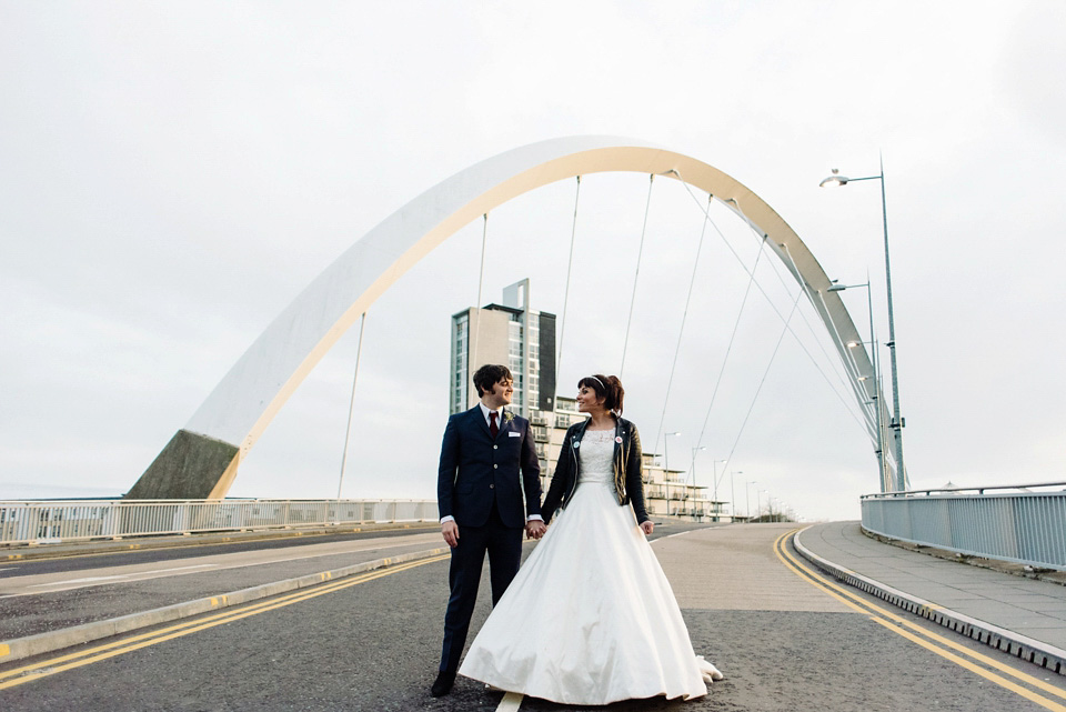A Beatles and 1960s inspired wedding in Glasgow. The bride wears Justin Alexander. Photography by Neil Thomas Douglas. A Beatles and 1960s inspired wedding in Glasgow. The bride wears Justin Alexander. Photography by Neil Thomas Douglas.