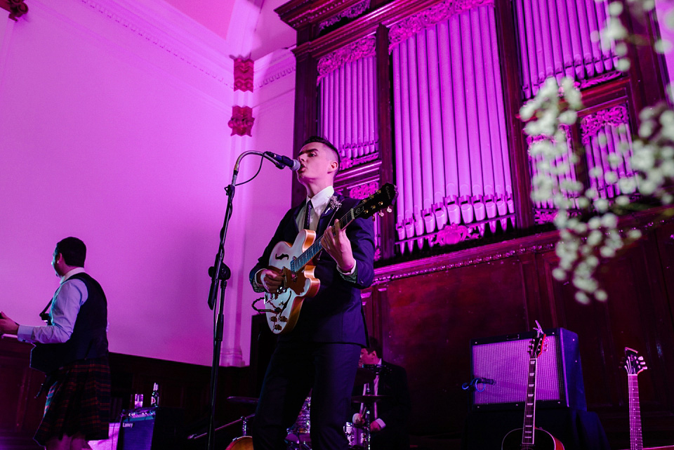 A Beatles and 1960s inspired wedding in Glasgow. The bride wears Justin Alexander. Photography by Neil Thomas Douglas. A Beatles and 1960s inspired wedding in Glasgow. The bride wears Justin Alexander. Photography by Neil Thomas Douglas.