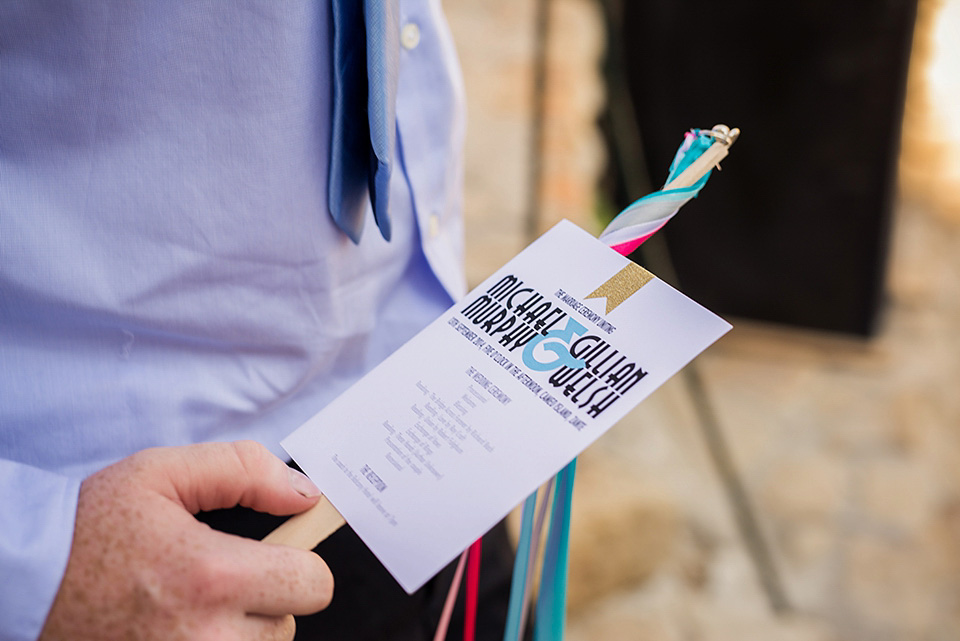 A destinatoin wedding in Zakynthos, Greece. The bride wears Ronald Joyce and her maids wear twobirds Bridesmaid.  Photography by Nick Kontostavlakis.