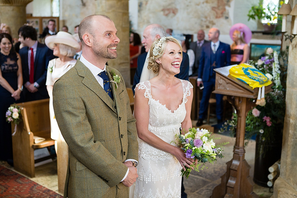 An elegant English wedding in the Spring. The bride wears Kristene by Claire Pettibone. Photography by Jo Hastings.