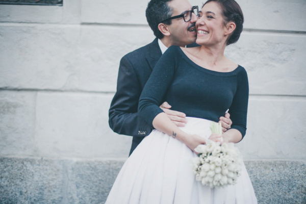 Black and White Bridal Separates for an Elegant Italian Bride