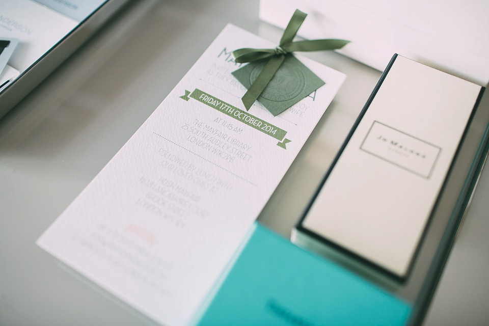 A pale green silk dress by The State of Grace, for an elegant London Wedding. Photography by Lee Garland.