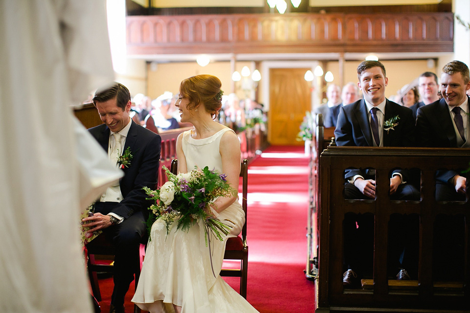 A bride wearing Cassandra by Sarah Janks for her castle wedding in Northern Ireland. Photography by Paula McManus.