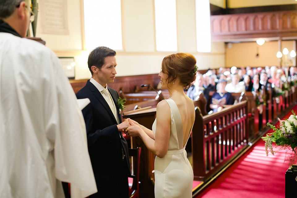 A bride wearing Cassandra by Sarah Janks for her castle wedding in Northern Ireland. Photography by Paula McManus.