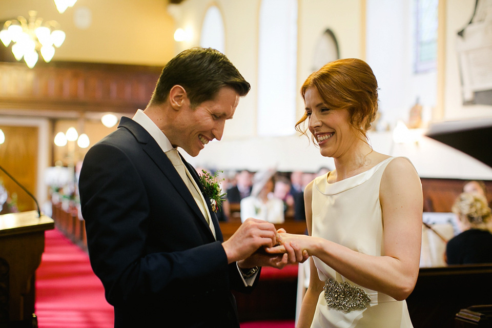 A bride wearing Cassandra by Sarah Janks for her castle wedding in Northern Ireland. Photography by Paula McManus.