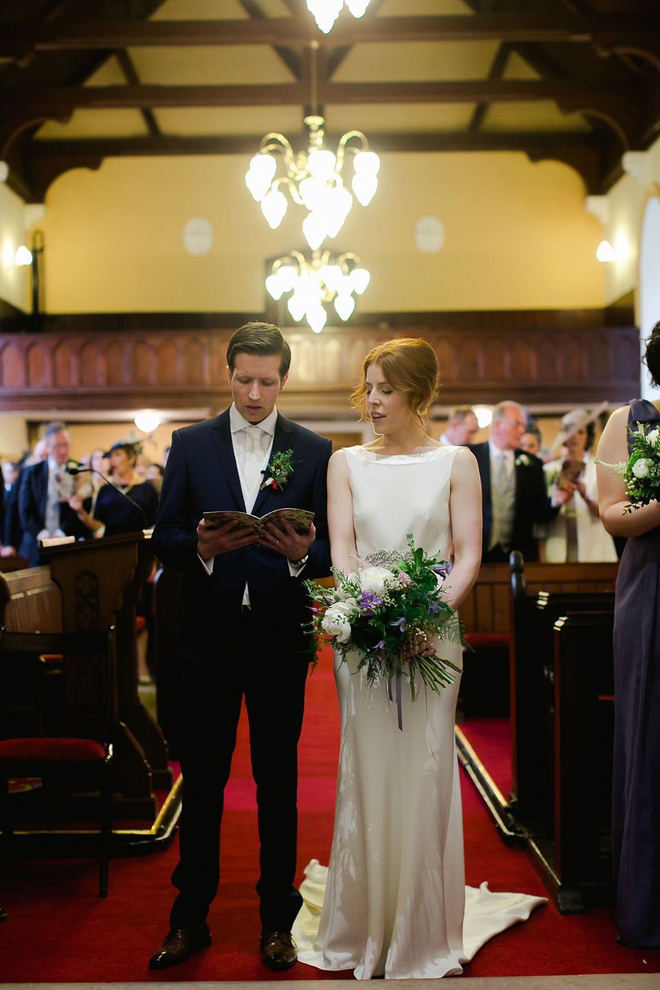 A bride wearing Cassandra by Sarah Janks for her castle wedding in Northern Ireland. Photography by Paula McManus.