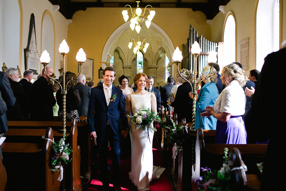 A bride wearing Cassandra by Sarah Janks for her castle wedding in Northern Ireland. Photography by Paula McManus.