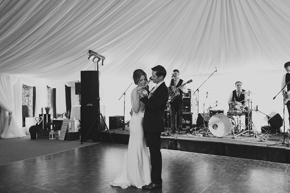 A bride wearing Cassandra by Sarah Janks for her castle wedding in Northern Ireland. Photography by Paula McManus.