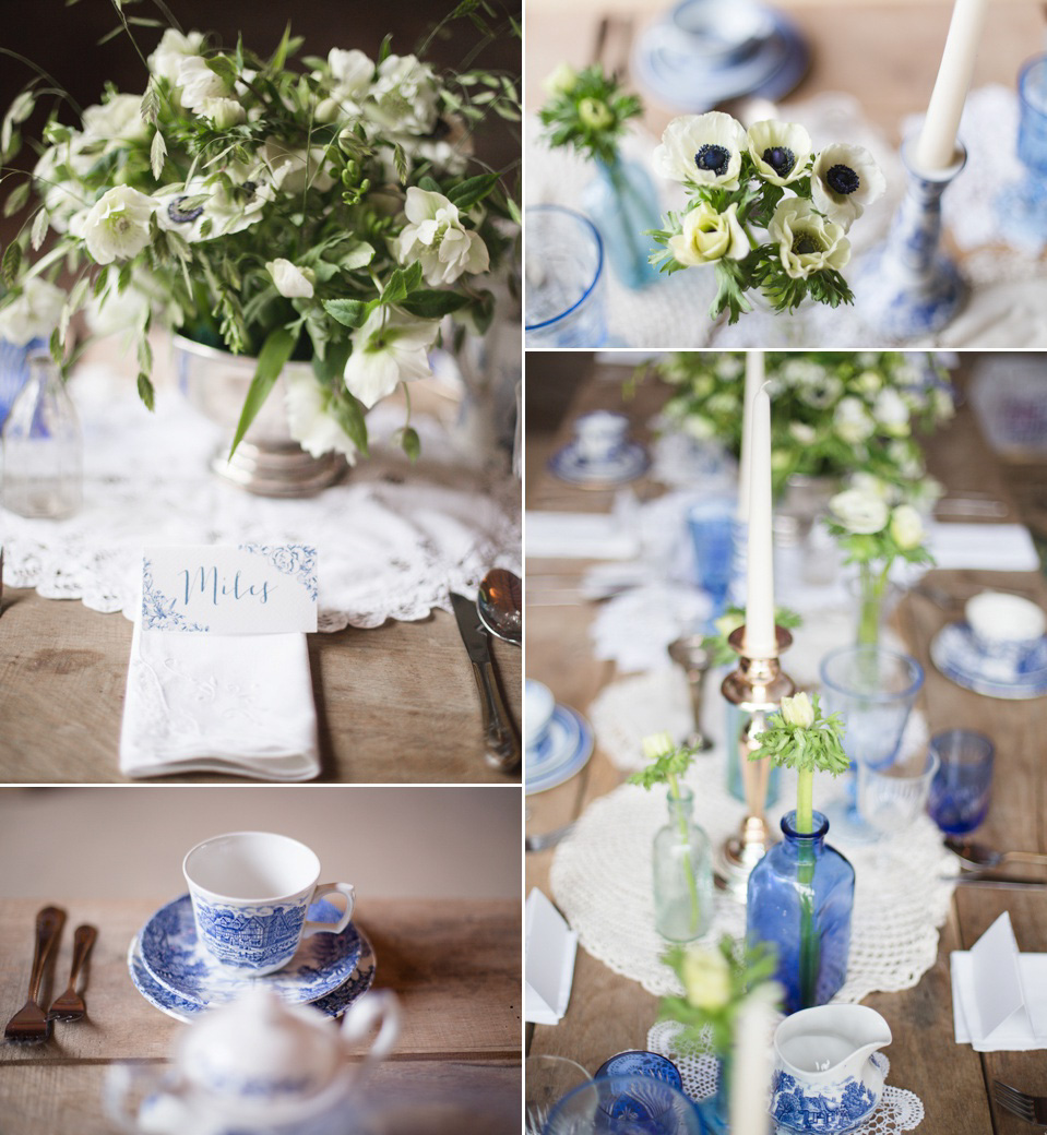 Something blue - a beautiful vintage style wedding inspiration shoot. Photography by Ilaria Petrucci. Styling by Beyond Vintage.