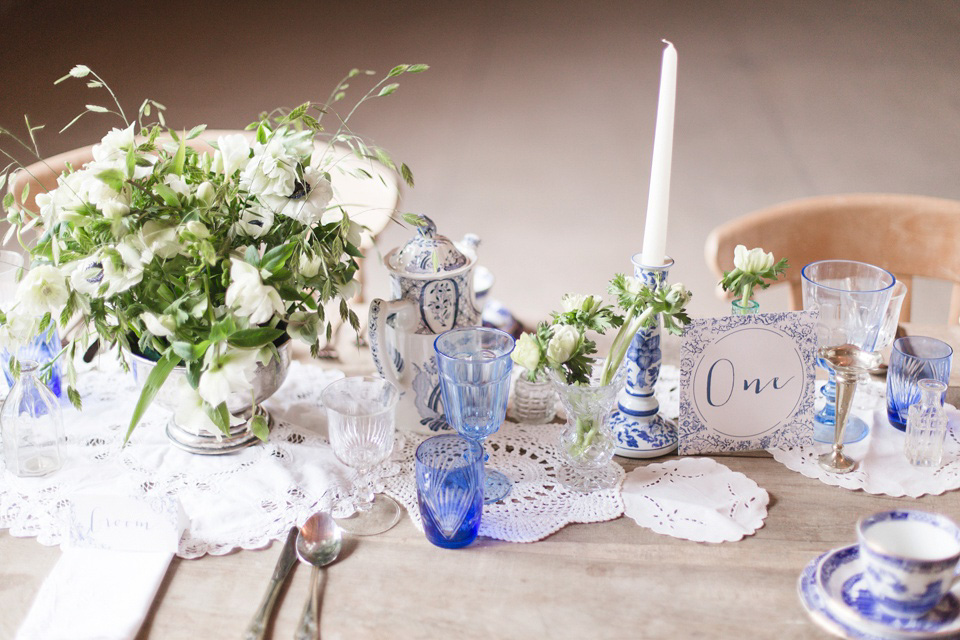 Something blue - a beautiful vintage style wedding inspiration shoot. Photography by Ilaria Petrucci. Styling by Beyond Vintage.