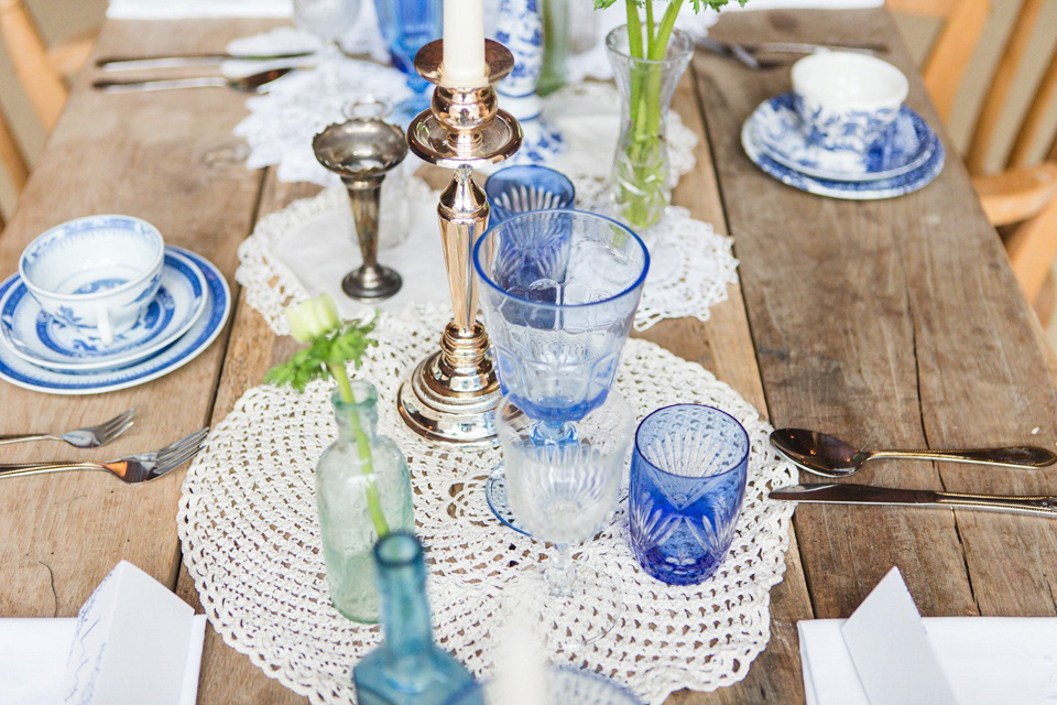 Something blue - a beautiful vintage style wedding inspiration shoot. Photography by Ilaria Petrucci. Styling by Beyond Vintage.