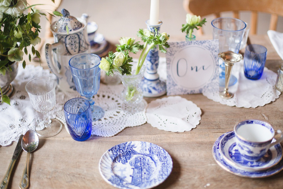 Something blue - a beautiful vintage style wedding inspiration shoot. Photography by Ilaria Petrucci. Styling by Beyond Vintage.