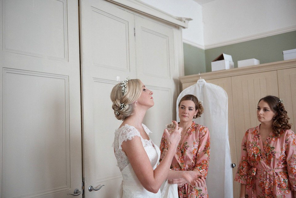 A First Look and maids in pretty pink for a Springtime in the Woods inspired wedding. Photography by Tino & Pip.  Love My Dress UK Wedding Blog.