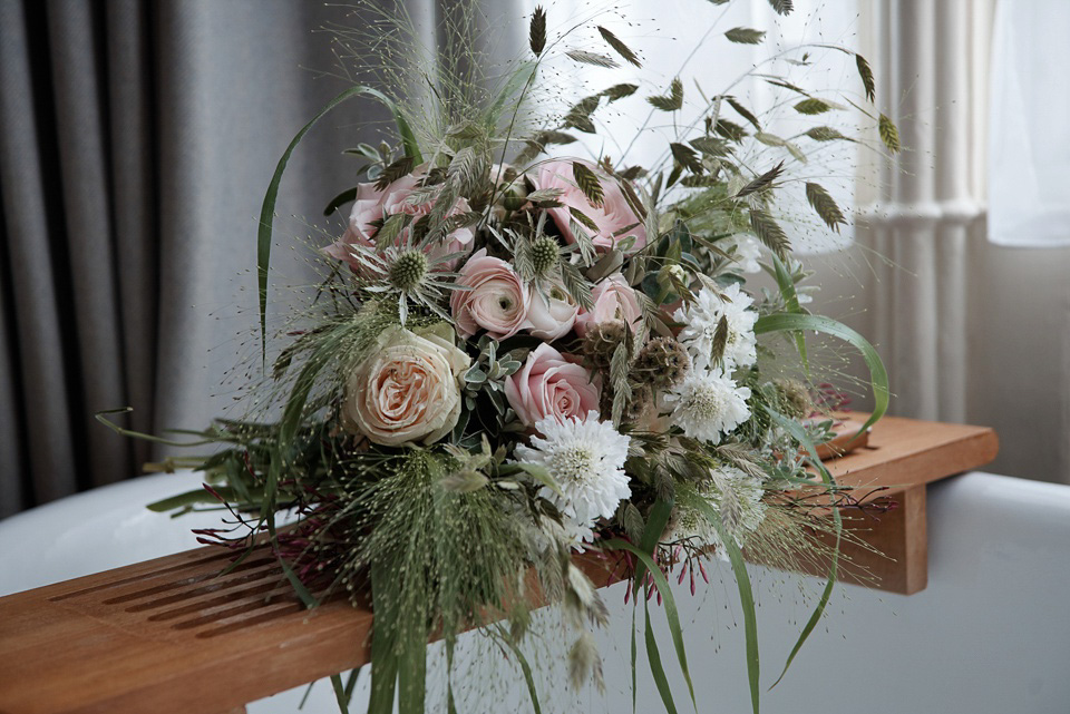 A First Look and maids in pretty pink for a Springtime in the Woods inspired wedding. Photography by Tino & Pip.  Love My Dress UK Wedding Blog.