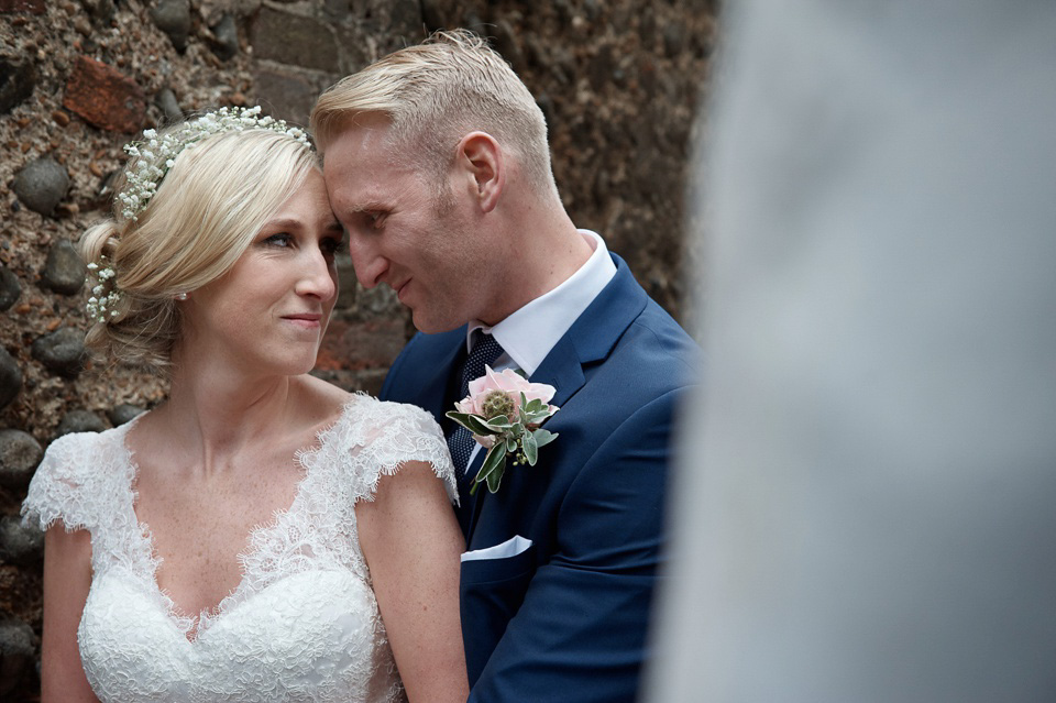 A First Look and maids in pretty pink for a Springtime in the Woods inspired wedding. Photography by Tino & Pip.  Love My Dress UK Wedding Blog.