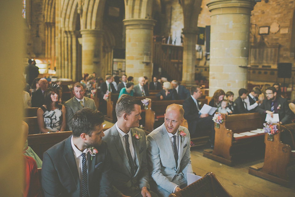 A bride wearing Eden by Jenny Packham for her coastal and rustic inspired wedding at Danby Castle in the North Yorkshire Moors. Photography by James Melia.