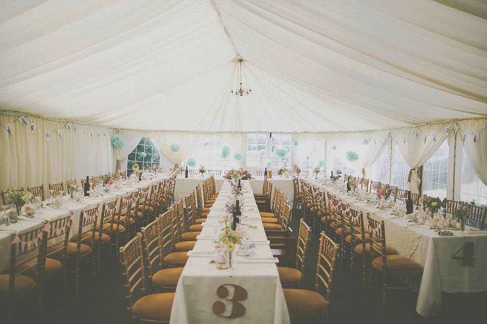 A bride wearing Eden by Jenny Packham for her coastal and rustic inspired wedding at Danby Castle in the North Yorkshire Moors. Photography by James Melia.