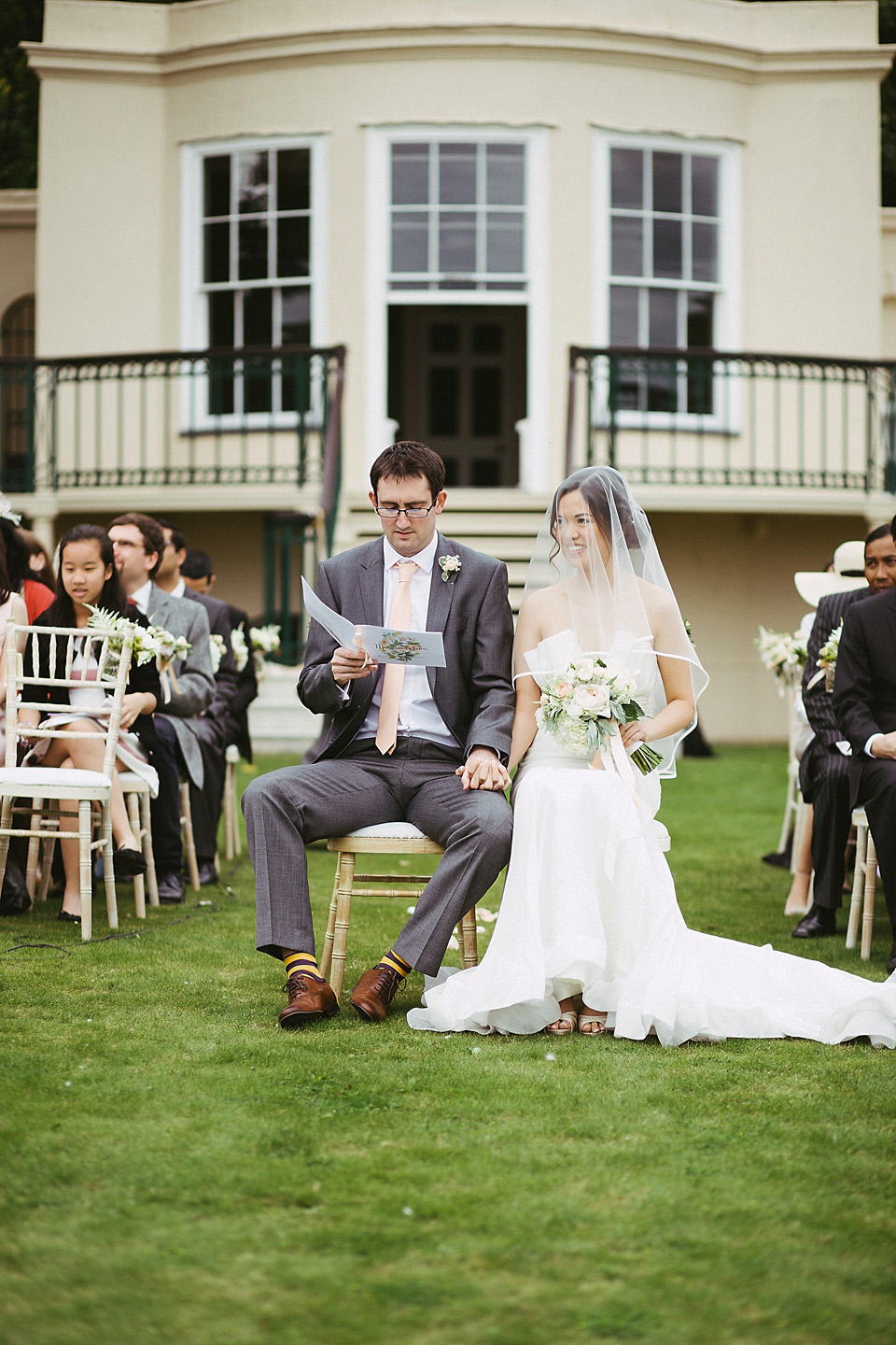 A Summer wedding in shades of peaches and cream. Photography by Mike & Tom.