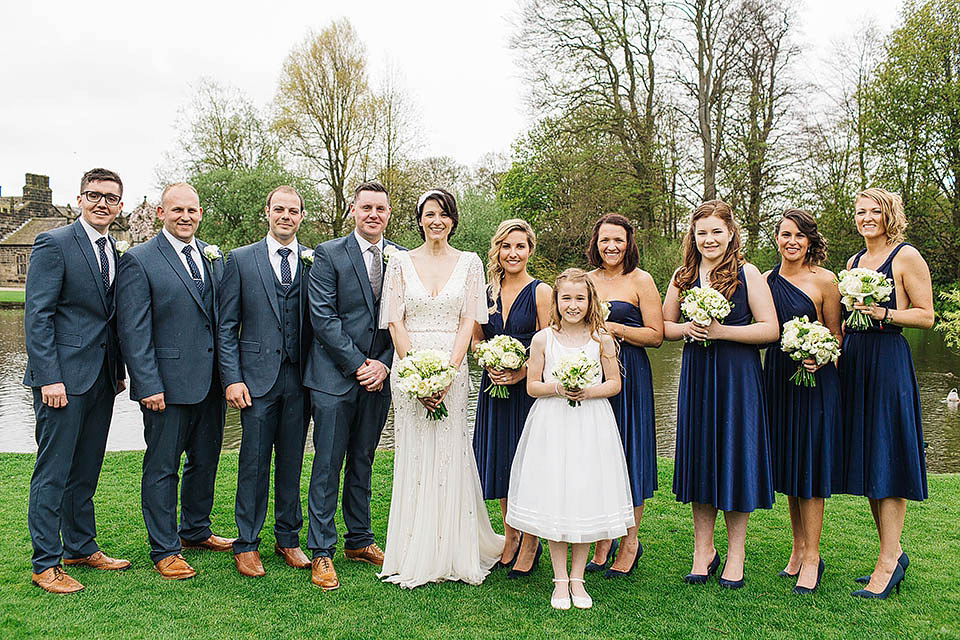 The bride wears Anoushka G for her relaxed, family focussed Spring wedding at Riddlesden Hall in West Yorkshire. Photography by Paul Joseph.