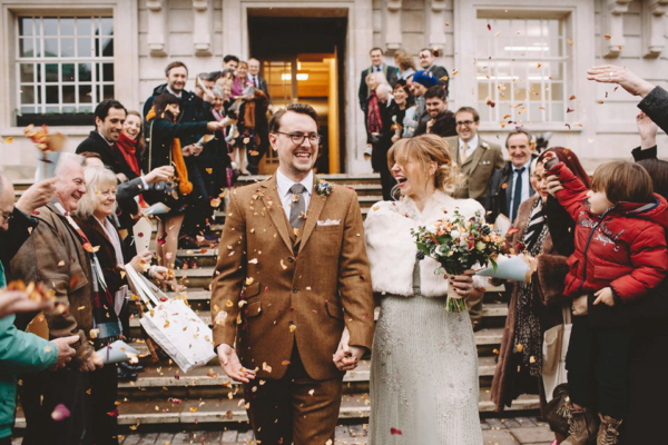 A 1920s Inspired Gown For A Colourful and Eclectic East London Pub Wedding