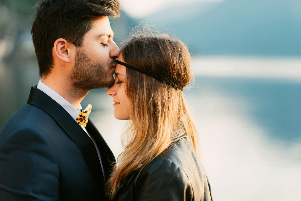 An after the wedding portrait shoot in the beautiful Austrian village of Hallstatt. Images by Land of White Deer Photography.