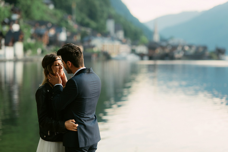 An after the wedding portrait shoot in the beautiful Austrian village of Hallstatt. Images by Land of White Deer Photography.