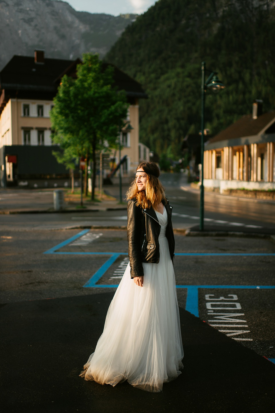 An after the wedding portrait shoot in the beautiful Austrian village of Hallstatt. Images by Land of White Deer Photography.