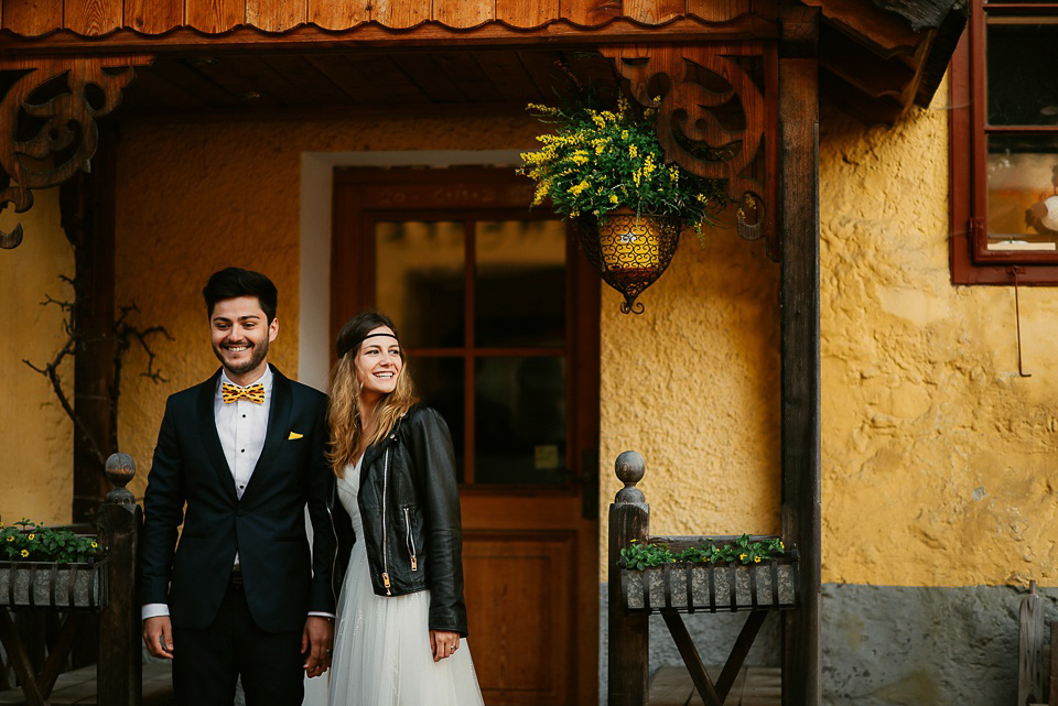 An after the wedding portrait shoot in the beautiful Austrian village of Hallstatt. Images by Land of White Deer Photography.