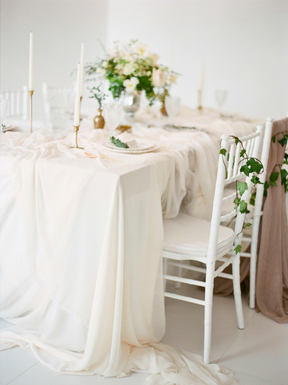 Elegant Inspiration for Holding An Outdoor Wedding Ceremony Indoors. Photography by Zosia Zacharia, styling and design by Chandelier Weddings.