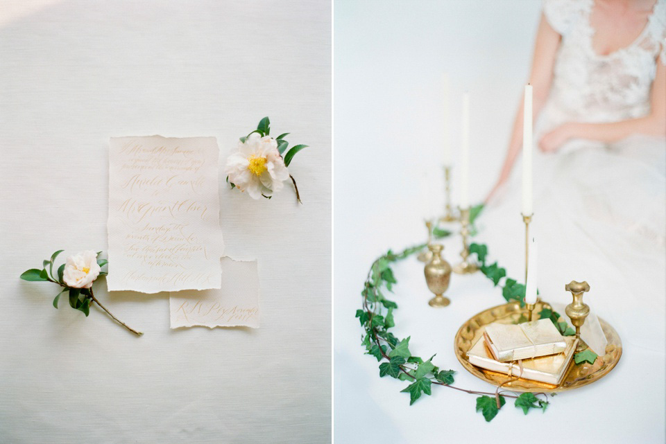 Elegant Inspiration for Holding An Outdoor Wedding Ceremony Indoors. Photography by Zosia Zacharia, styling and design by Chandelier Weddings.