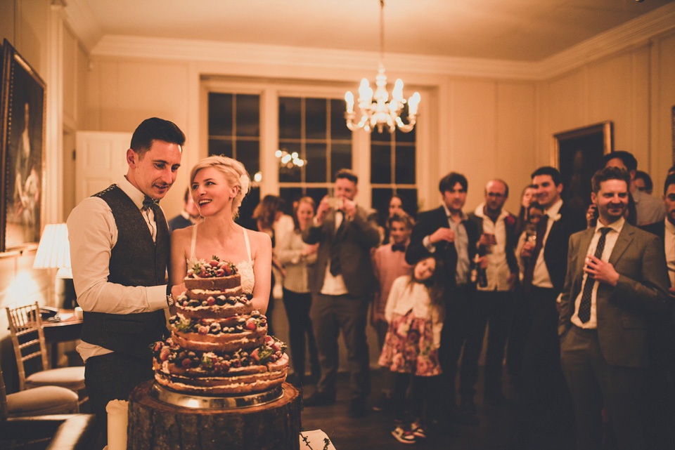 The bride made her own beautiful dress for her Spring time wedding in Cornwall. Photography by Amy Shore.