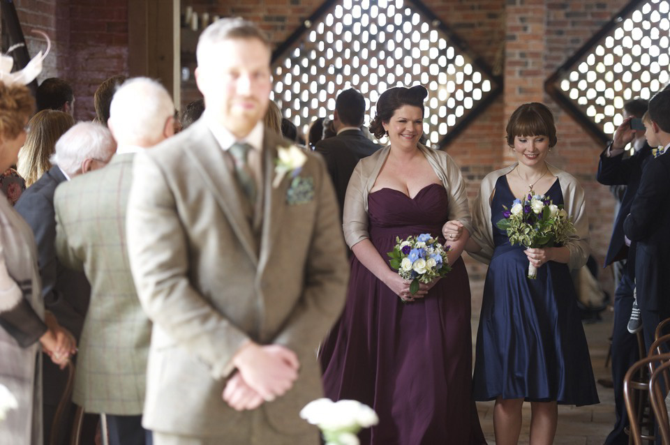 Duck Egg Blue Fifties Style Tea Dress for A Vintage Inspired Spring Barn Wedding