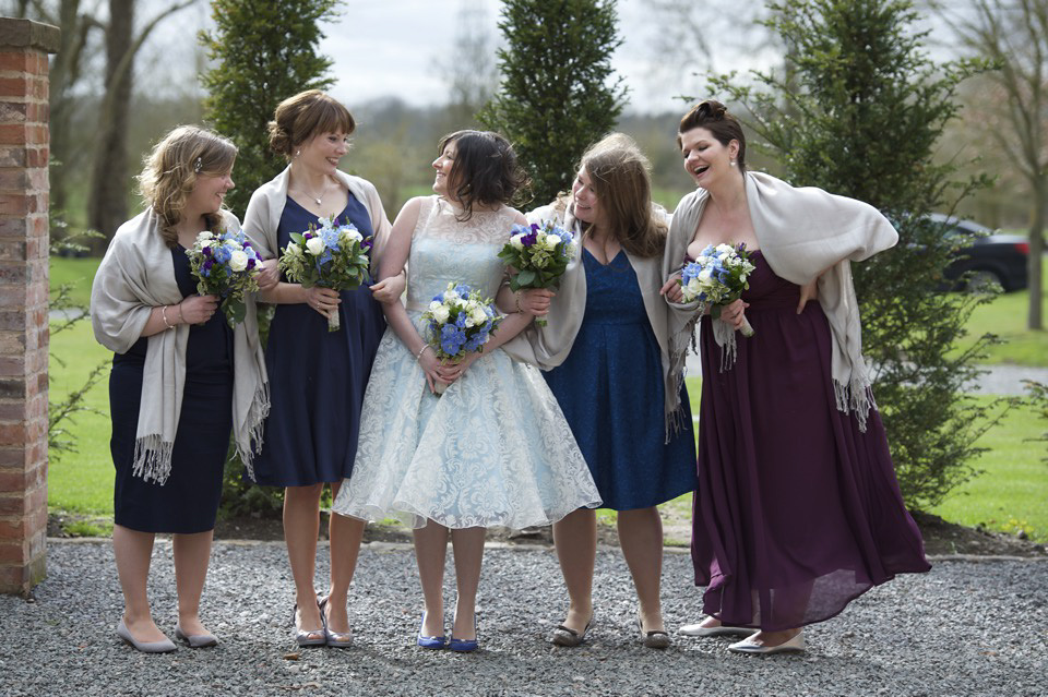 Duck Egg Blue Fifties Style Tea Dress for A Vintage Inspired Spring Barn Wedding