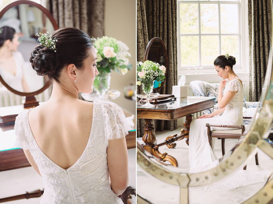 The bride wears Eliza Jane Howell for her elegant Spring wedding at Iscoyd Park. Photography by Jade Osborne.