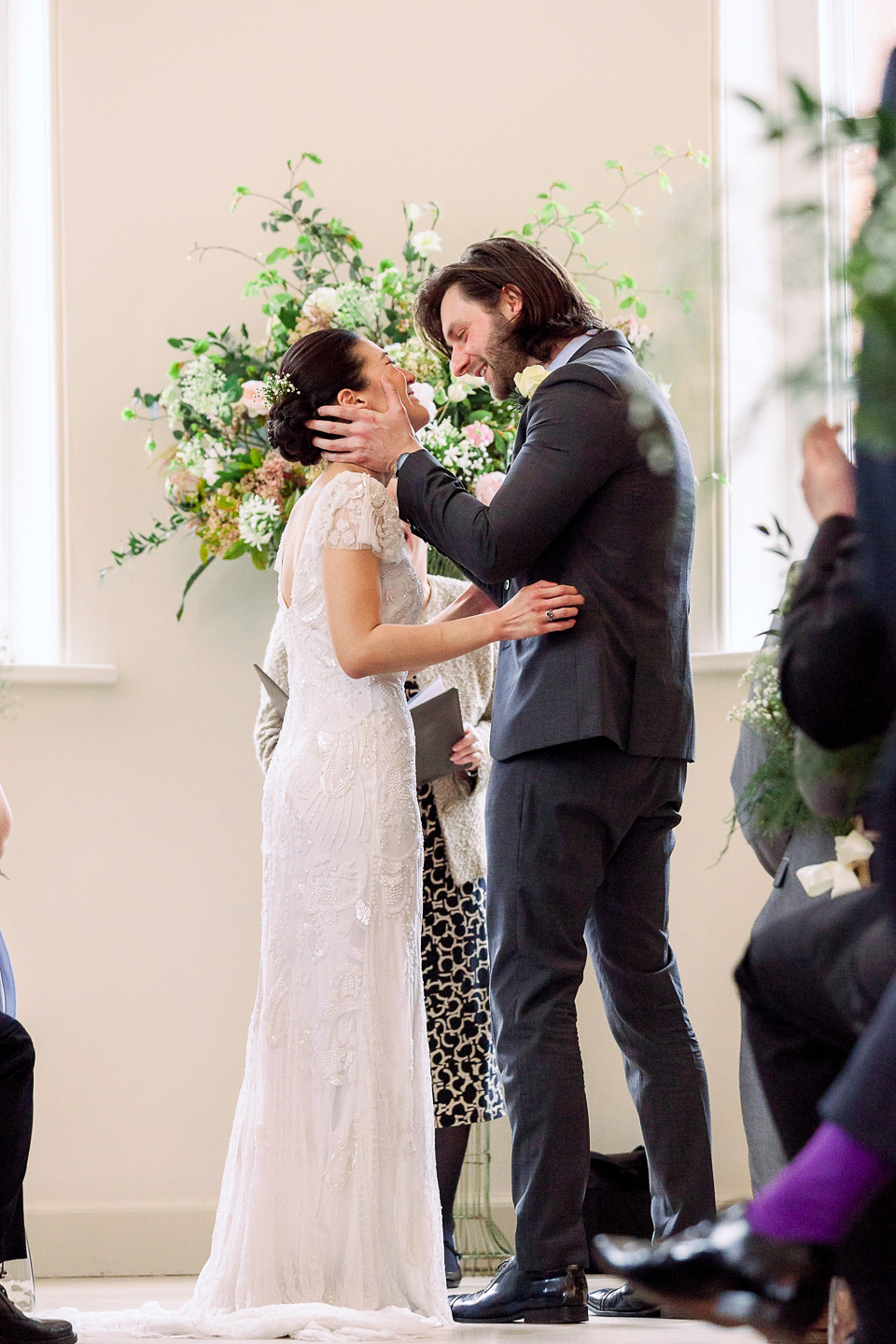 The bride wears Eliza Jane Howell for her elegant Spring wedding at Iscoyd Park. Photography by Jade Osborne.