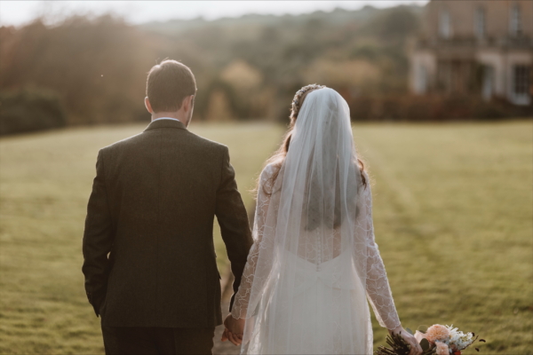 Real bride - image by Pix by Vix - detail of back of dress and veil.