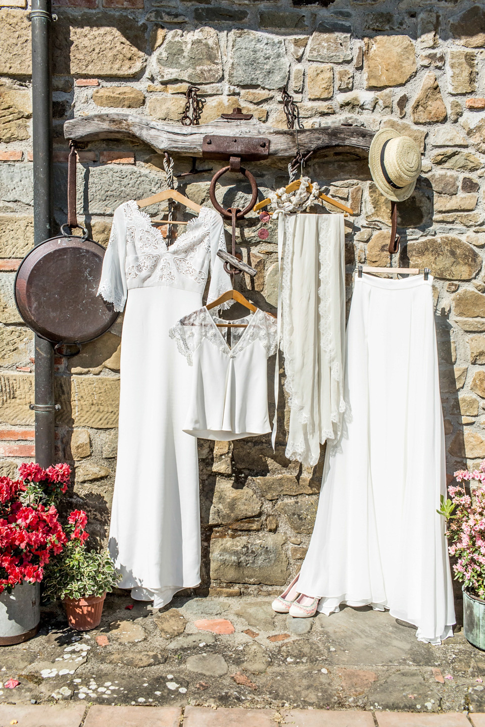 Italian wedding inspiration - relaxed, boho, woodland wedding style. Dresses by Belle & Bunty, Photography by Charlotte Hu, concept + styling by Italian Eye - specialists in wedding and event planning in Italy.