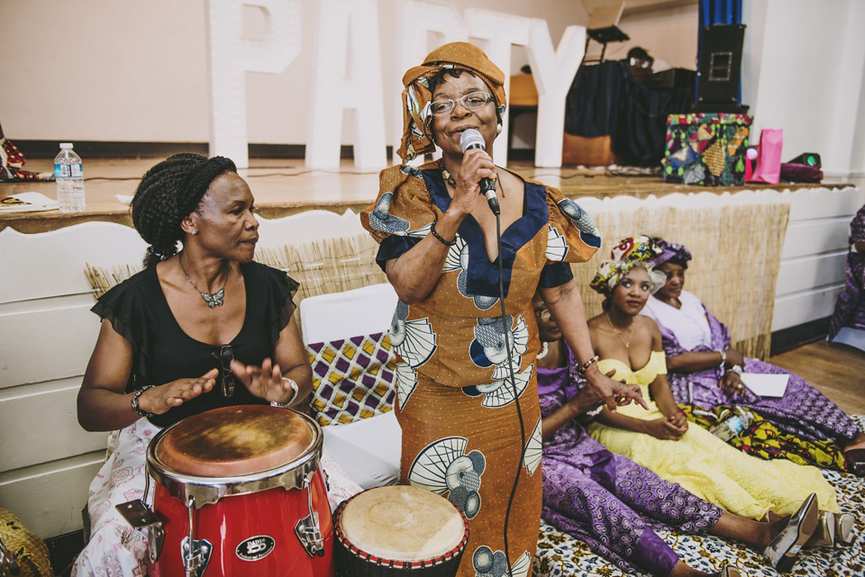 Kay and Sam celebrate their run up to their marriage with a traditional Zambian Kitchen Party