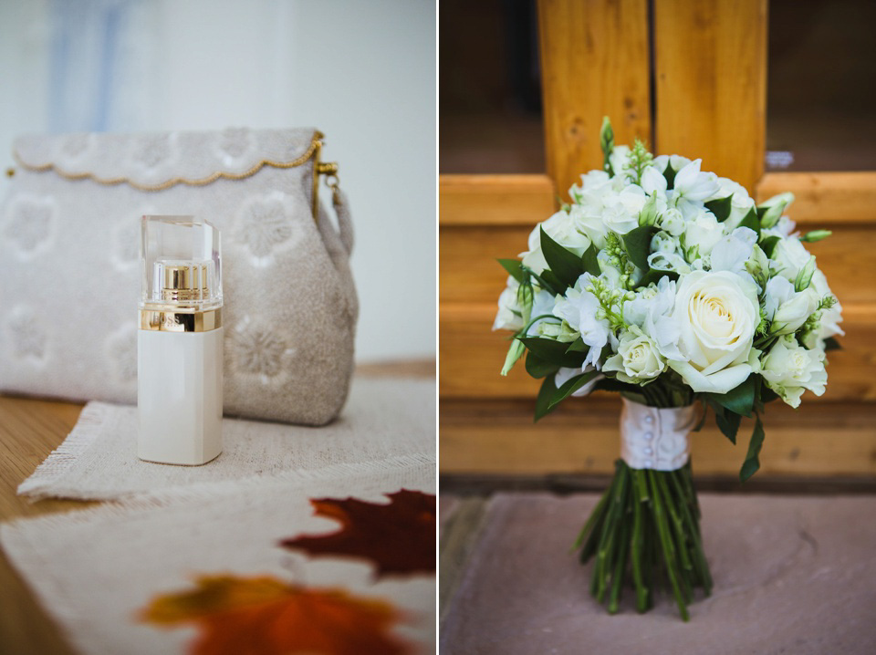 The bride wears a pale blue dress by Katya Katya Shehurina for her Spring, rural style wedding at Great Street Barn. Photography by Amy B.