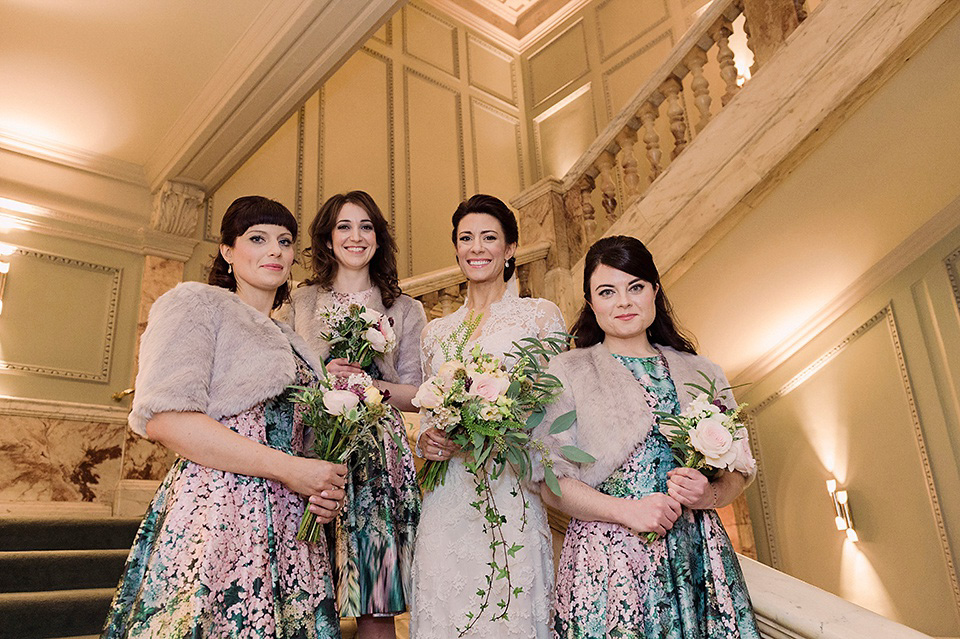 The bride wears Temperley London for her Wiltons Music Hall wedding in London. Photography by Razia Jukes.