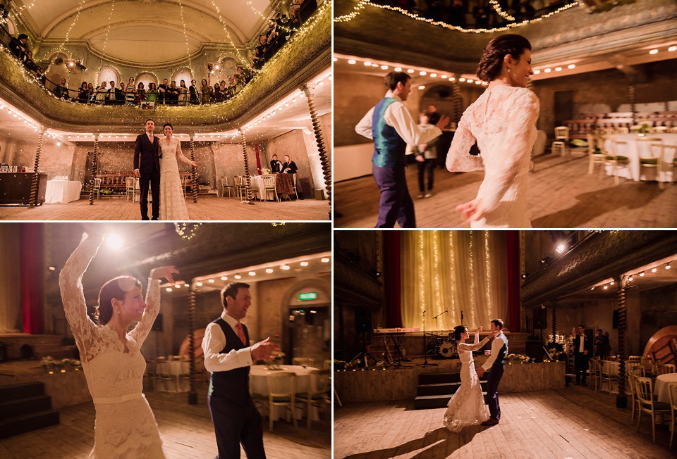 The bride wears Temperley London for her Wiltons Music Hall wedding in London. Photography by Razia Jukes.