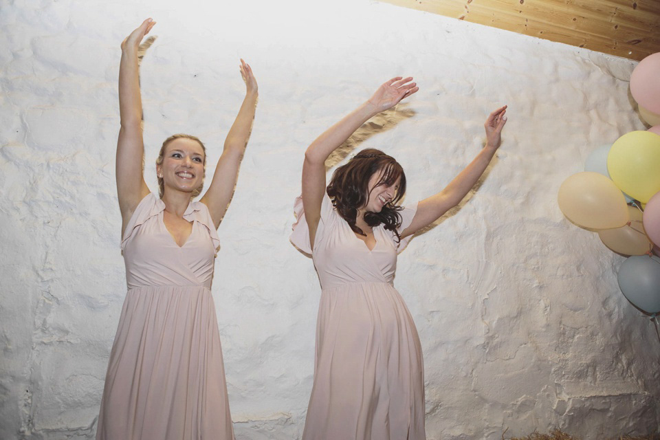 A grecian style gown by Jenny Packham for a rustic inspired Italian Scottish Humanist barn wedding. Images by Mirrorbox Photography.