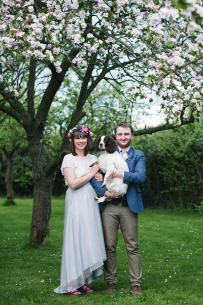 A Silver Skirt and Pretty Floral Crown For A Spring Garden Wedding