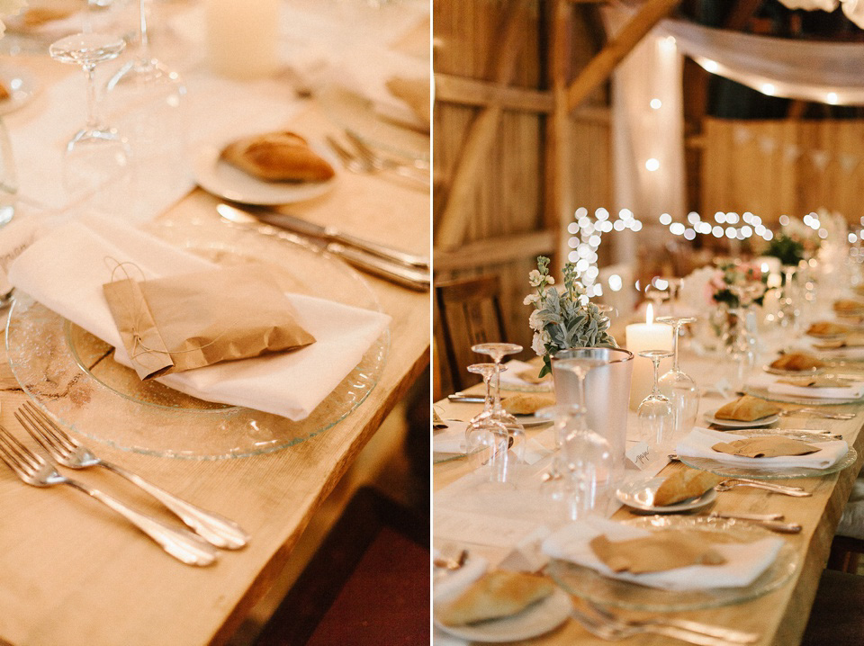 The bride wears Sarah Seven and a Ru de Seine lace blouse for her Boho Rustic Bavarian Farmhouse wedding. Photography by Kevin Klein.