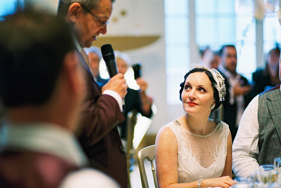 A 1930's Art Deco inspired wedding at The Assembly Rooms in London. Images shot on 35mm film by Peachey Photography.