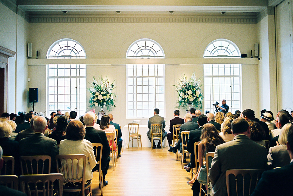 A 1930's Art Deco inspired wedding at The Assembly Rooms in London. Images shot on 35mm film by Peachey Photography.