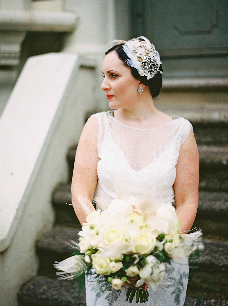 A 1930's Art Deco inspired wedding at The Assembly Rooms in London. Images shot on 35mm film by Peachey Photography.